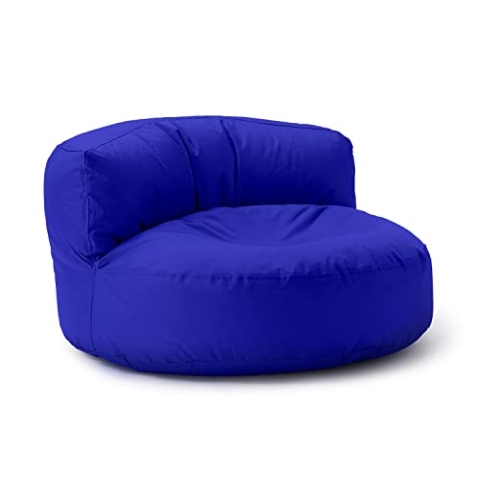 Lumaland Sitzsack Lounge | Sofa-Sitzsack 90 x 50 cm mit Rückenlehne | Indoor & Outdoor Beanbag | Wasserabweisend & Robust | Mit anpassungsfähiger EPS-Füllung | Waschbarer Bezug [Royalblau]