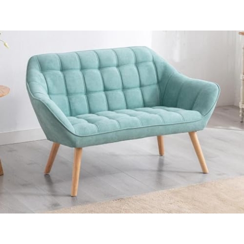 Vente-unique-Sofa 2-Sitzer - Stoff - Hellgrün - Caserta