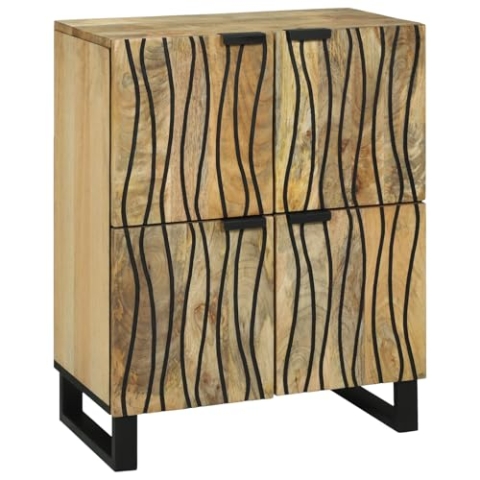 vidaXL Sideboard 60x33.5x75 cm Massivholz Mango und Holzwerkstoff