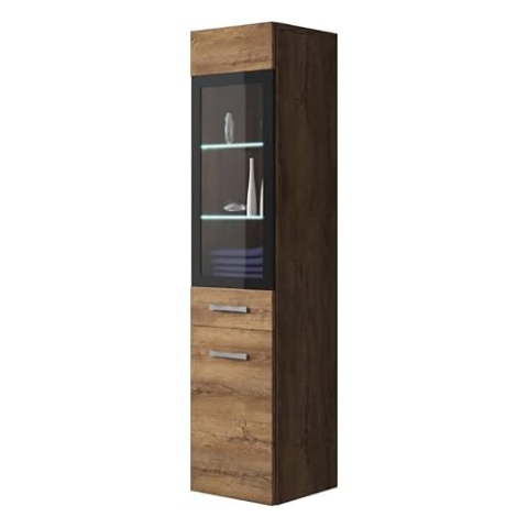 Badezimmerschrank Rio 131 cm Eiche Braun - Hochschrank - Badmöbel