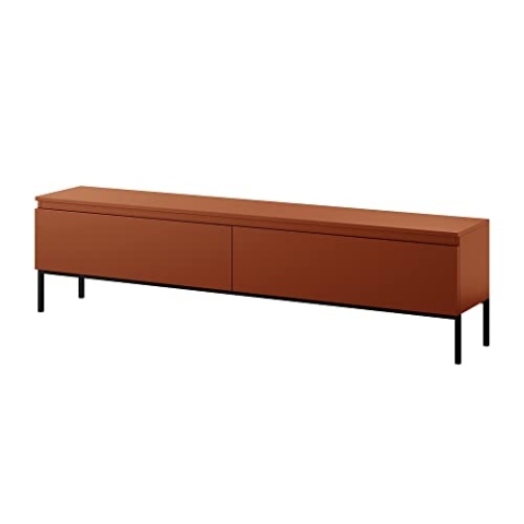 Selsey TV Schrank Board Sideboard Fernsehtisch Fernsehschrank Mit Schränken 175 cm Schwarze Beine Ziegelrot Bemmi
