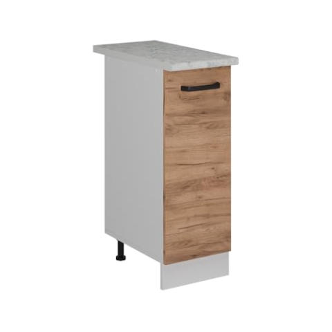 Vicco Apothekerschrank R-Line, Goldkraft Eiche, 30 cm AP Marmor