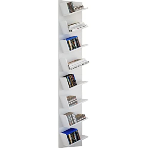 VCM Holzregal hängend | platzsparendes Regal | Maße: H. 180 x B. 33 x T. 16 cm | Elegantes Regal hängend | Aufbewahrungsregal | Bücherregal | Wandboard - Lansi Maxi
