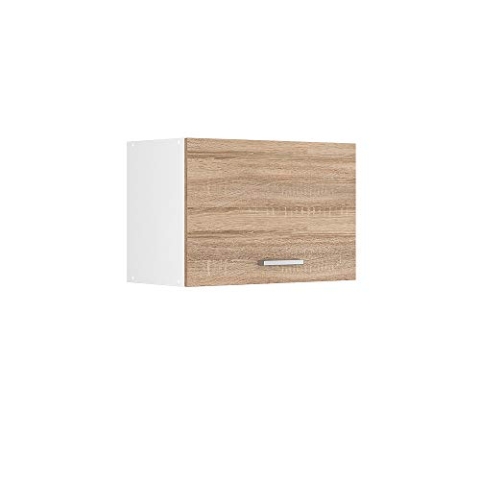 Vicco Hängeschrank R-Line, hängender Küchenschrank, Sonoma/Weiß, 60 cm Flach