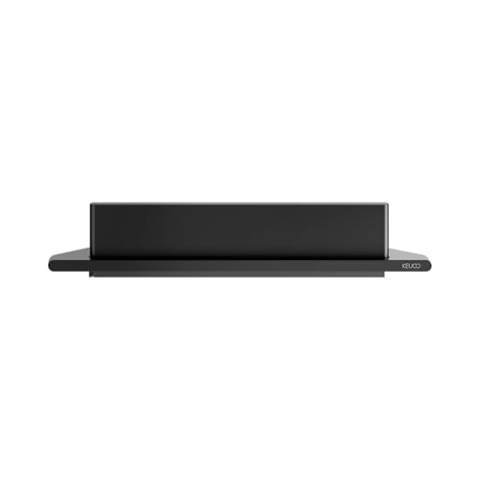 Keuco Rose Eck-Duschablage 24,6 x 24,2 cm, mit Duschabzieher, ohne Bohren, Aluminium schwarz matt, Made in Germany, inkl. Klebeset und Schraubset, Duschregal mit Wischer zum Kleben oder Schrauben