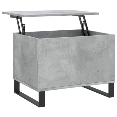 vidaXL Couchtisch, Sofatisch für Wohnzimmer, Wohnzimmertisch mit viel Stauraum, Beistelltisch Kaffeetisch Wohnzimmermöbel, Betongrau Holzwerkstoff