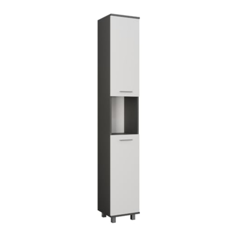 Vicco Hochschrank Ilias, Anthrazit/Weiß, 30.2 x 190 cm mit 2 Türen