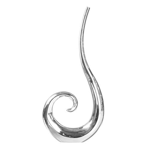invicta INTERIOR Moderne Vase Wave XL 105cm Silber Aluminium poliert Dekoration Blumenvase Dekoration Wohnaccessoire