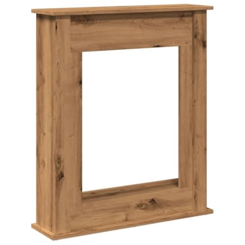 vidaXL Kaminumrandung, Dekorative Kaminkonsole, Kaminsims Dekokamin für Wohnzimmer, Kaminattrappe Kaminverkleidung, Artisan-Eiche Holzwerkstoff