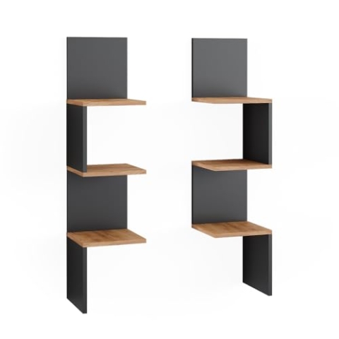 Vicco Eckregal Paolo, Bücherregal, Anthrazit, 28 x 116.4 cm 2er Set
