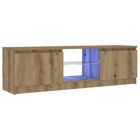 vidaXL TV-Schrank mit LED-Leuchten Artisan-Eiche 120x30x36 cm, TV-Möbel, TV-Board, Fernsehtisch, TV-Ständer, Fernsehschrank, Fernsehmöbel, TV-Konsole