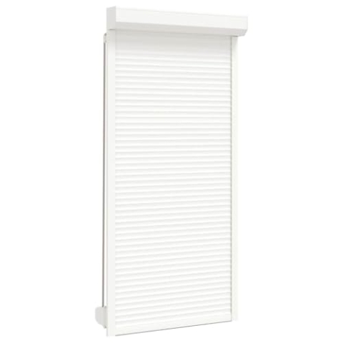 vidaXL Rollladen Gute Wärme- und Schalldämmung Rollladenpanzer Behang Rolladen Rolladenbehang Vorbaurollladen Vorbaurolladen Aluminium 100x210cm Weiß