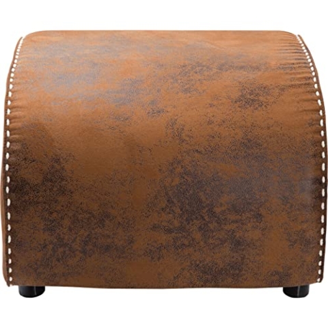Kare Design Hocker Ritmo Vintage Econo, Braun, Vintageleder-Optik, Fußhocker, Kieferholzgestell, 40x52x60 cm (H/B/T)