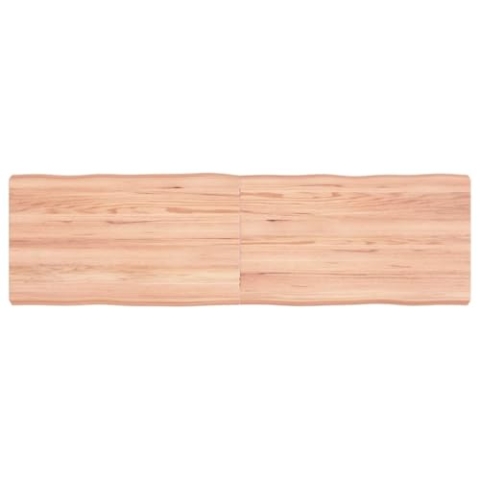 vidaXL Tischplatte, Holzplatte für Tisch Esstisch Couchtisch, Massivholzplatte Handgefertigt mit Baumkante, Ersatztischplatte Scharnierdesign, Hellbraun 140x40x(2-6) cm Massivholz Behandelt