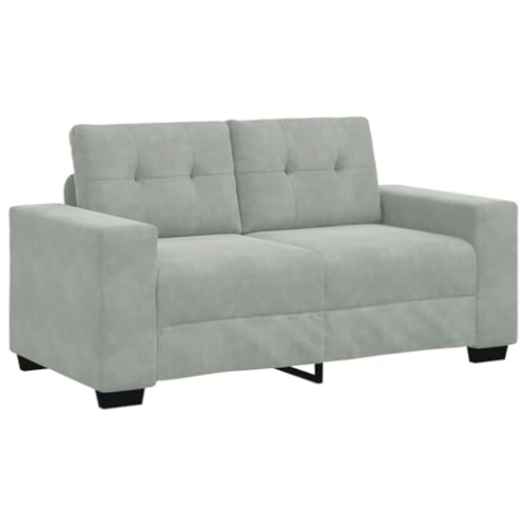 vidaXL Zweisitzer-Sofa Hellgrau 120 cm Samt