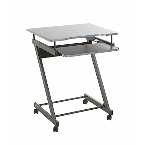 HAKU Möbel Computertisch auf Rollen anthrazit, MDF, Metall - Maße: B 60 cm x H 75 cm x T 49 cm, Style: Modern