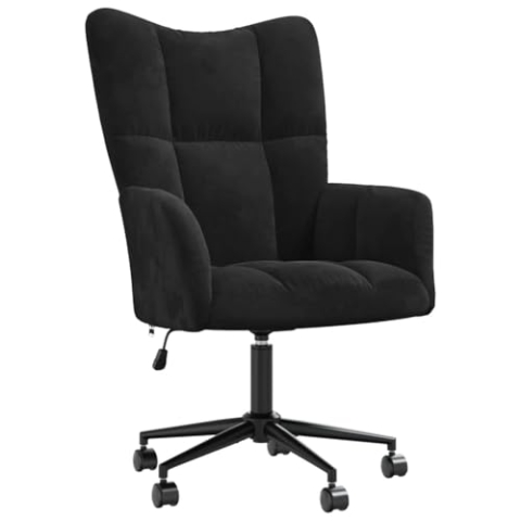vidaXL Relaxsessel mit Rollen Höhenverstellbar Drehbar Fernsehsessel Polstersessel Polsterstuhl Relaxstuhl Sessel Ohrensessel Wohnzimmer Schwarz Samt
