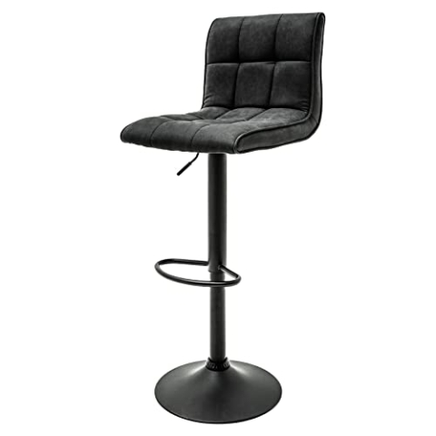 invicta INTERIOR riess-Ambiente.de Höhenverstellbarer Barhocker Modena Vintage grau Barstuhl mit Fußablage | Tresenhocker für die Hausbar