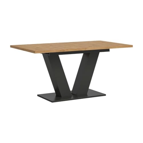 xonox.home Wohnen Motion Esstisch Esszimmer Tisch in Artisan Eiche Nb. V-Gestell in grau Nb. ca.150-190x76x90 cm