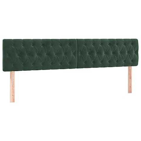 vidaXL LED Kopfteil Polsterkopfteil Bettkopfteil Betthaupt für Bett Bettgestell Bettrahmen Schlafzimmer Bettzubehör Dunkelgrün 180x7x78/88cm Samt