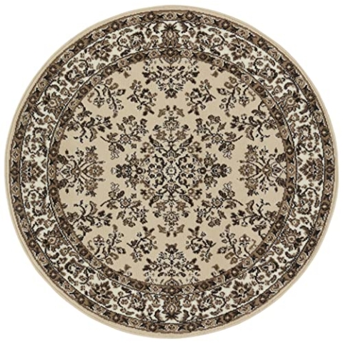 Hanse Home Design Kurzflor Wohnzimmerteppich Orient - Zabul Perser Look, Orientalischer Teppich für Esszimmer, Wohnzimmer, Schlafzimmer - Creme, 140 cm