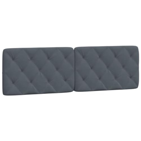 vidaXL Kissen für Kopfteil, Wandpolster Polsterpaneel Bettkopfteil, Rückenkissen Polsterkopfteil Wandkissen Schlafzimmer, Dunkelgrau 160cm Samt