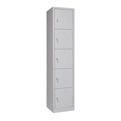 furni24 Schließfachschrank Schließfach Wertfachschrank Personalschrank Wertfach Spind 190 cm x 40 cm x 45 cm grau RAL 7035 **fertig montiert** Verschiedene Ausführungen