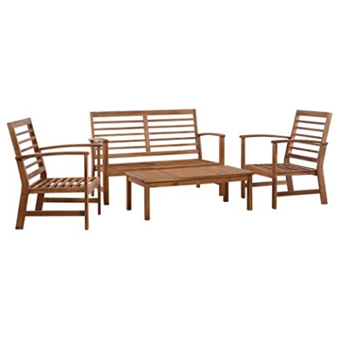 vidaXL Akazienholz Massiv Gartenmöbel 4-TLG. Lounge Sofa Sitzgruppe Garnitur Gartenset Möbel Sofagarnitur Gartensofa Gartengarnitur