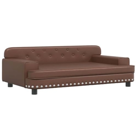 vidaXL Kindersofa, Couch für Kinder, Kindercouch mit runden Kanten, Kindersessel Minisofa Polstersofa Kindermöbel Sofa Kinderzimmer, Braun Kunstleder
