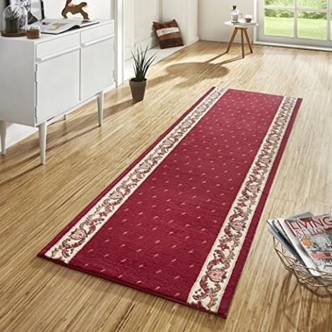 Hanse Home Teppich Läufer Floret 80x450cm – Teppichläufer Weicher Kurzflor Teppich Modernes Design Läufer für Flur, Schlafzimmer, Kinderzimmer, Badezimmer, Wohnzimmer, Küche Dekoläufer – Rot