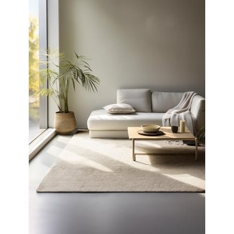 Hanse Home Jute Teppich – Natur Wohnzimmerteppich aus 100% Jute - Handgewebt & Natürlich – Boho Naturfaser Juteteppich für Wohnzimmer, Schlafzimmer, Esszimmer – Naturweiß Ivory, 160x230cm