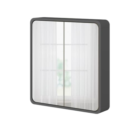 Vicco Badezimmerspiegelschrank Arla, Badezimmerspiegel, Anthrazit, 60 x 60 cm