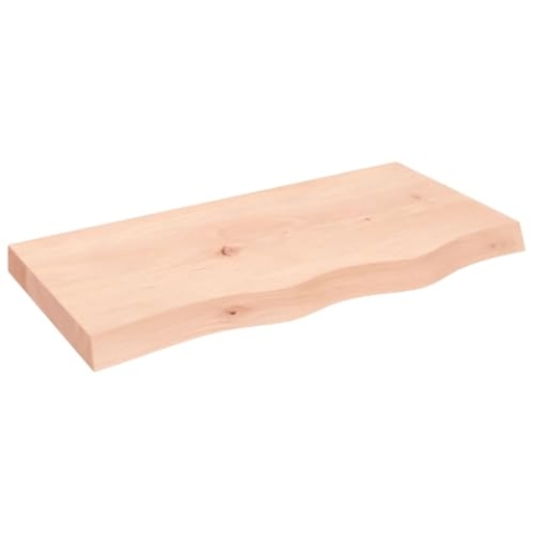 vidaXL Waschtischplatte, Multifunktional Arbeitsplatte mit Naturkante, Waschtischkonsole Tischplatte für Badezimmer, Holzplatte Platte Badmöbel, 80x40x(2-6) cm Massivholz Unbehandelt