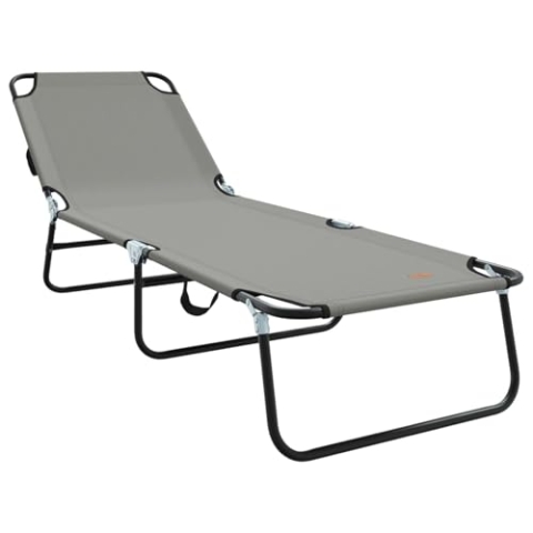 vidaXL Faltbare Sonnenliege Tragbare Graue 600D Oxford Stoff