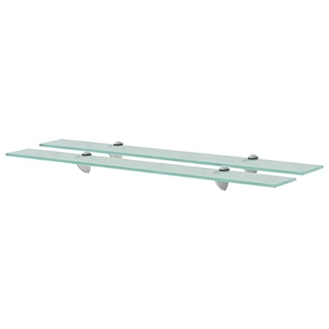 vidaXL 2X Regal Schwebend Wandregal Glasregal Glasboden Glasablage Badablage Wandablage Badregal Ablage Regale Bad Glas 80x20cm 8mm