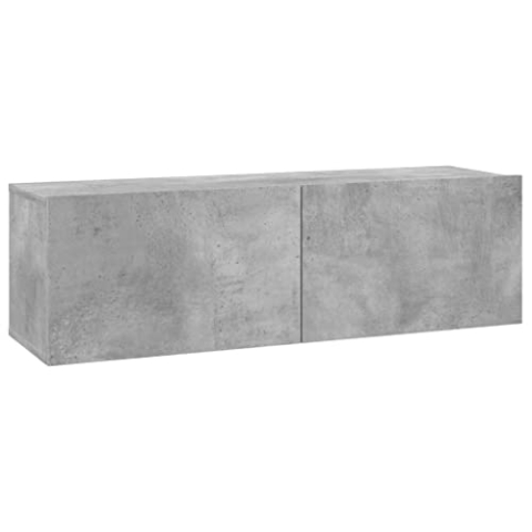 vidaXL TV Schrank mit 2 Klapptüren TV Möbel Hängeboard Lowboard Fernsehtisch Fernsehschrank Sideboard HiFi Betongrau 100x30x30cm Holzwerkstoff