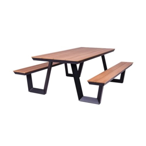MAXIMAVIDA Aluminium Picknicktisch Bermuda 200 cm Schwarz