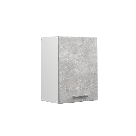 Vicco Hängeschrank R-Line, hängender Küchenschrank, Beton/Weiß, 45 cm