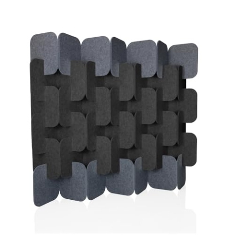hjh OFFICE Akustik Trennwand 164x174 cm FLEXMIUT Plug 6er Set Stehwand erweiterbar, dekorativer Sichtschutz, Grau/Dunkelgrau