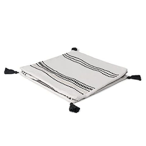 Paco Home Indoor Sitzsack Sessel Wohnzimmer Sitzkissen Hocker Sitzhocker Bodenkissen Fußhocker Pouf Quadratisch Modern Ungefüllt 50x50x40 Mit Quasten