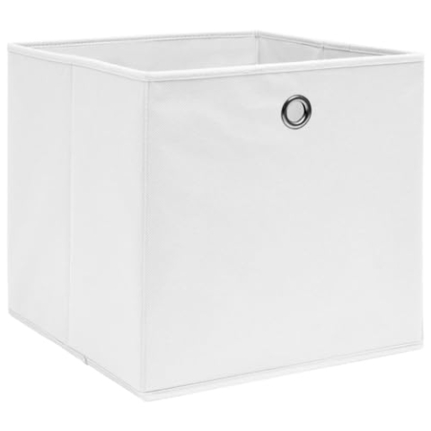 vidaXL 10x Aufbewahrungsbox Zusammenklappbar Spielkiste Regalkorb Faltkiste Korb Kinderbox Box Kiste Faltbox Vliesstoff 28x28x28cm Weiß