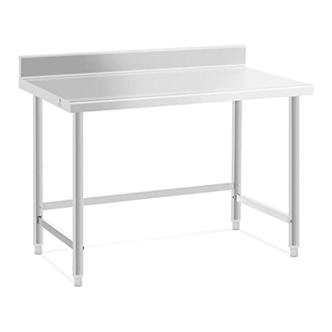 Royal Catering RCAT-120/70-SPS Edelstahltisch 120 x 70 cm Aufkantung 93 kg Tragkraft Arbeitstisch Edelstahl Gastro Tisch Arbeitstisch Küche