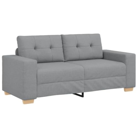 vidaXL Zweisitzer-Sofa Hellgrau 140 cm Stoff