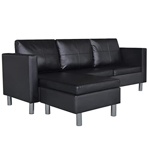 vidaXL Ecksofa 3er L-Form Kunstleder Loungesofa Eckcouch Couch Wohnlandschaft