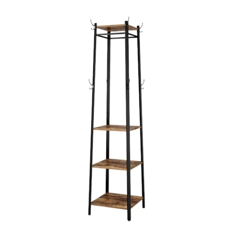 Vicco Garderobenständer Fyrk, Garderobe mit Haken, Eiche rustikal, 43 x 180 cm