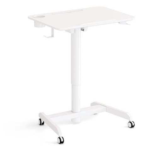 Worktrainer - FlipDesk Schreibtisch - Druckfeder Bedienung - Höhe 68.6-107.2 cm - Breite 50 x 70 cm - Mobile Höhenverstellbarer Arbeitstisch - Weiß