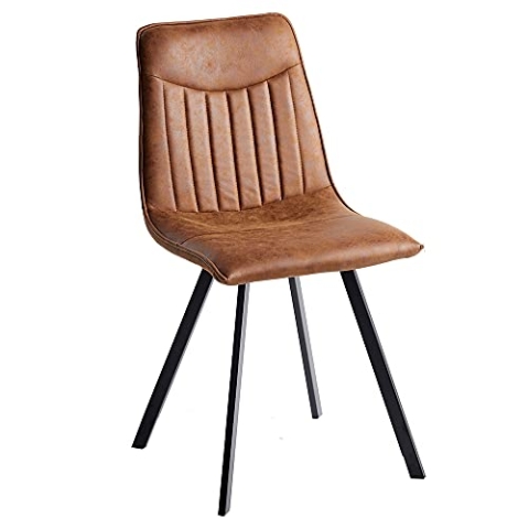 Riess Ambiente Design Stuhl Aston Vintage braun mit Ziersteppung Retro Stil Esszimmerstuhl Schalenstuhl Küchenstuhl Besucherstuhl
