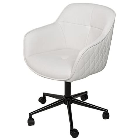 riess-ambiente.de Höhenverstellbarer Bürostuhl Euphoria weiß mit Ziersteppung Büro Stuhl Bürosessel mit Rollen