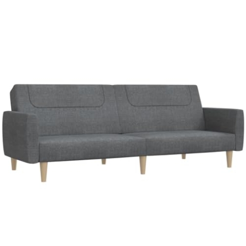 vidaXL Schlafsofa 2-Sitzer, Sofa mit Holzrahmen, Schlafcouch für Wohnzimmer Heimkino Büro, Couch Sofabett Tagesbett Gästebett, Hellgrau Stoff