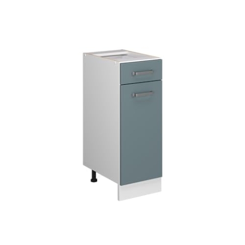 Vicco Küchenunterschrank R-Line, Blau-Grau/Weiß, 30 cm ohne Arbeitsplatte